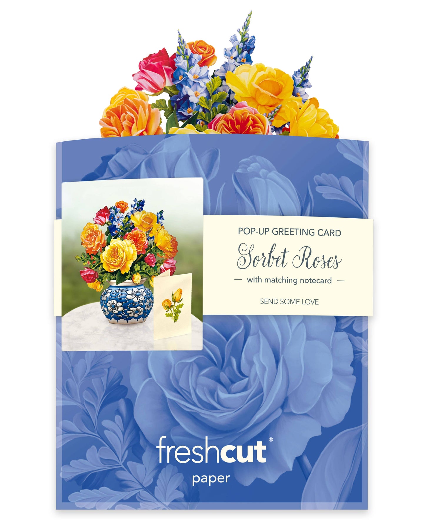 Sorbet Roses Mini Pop-Up Greeting Card