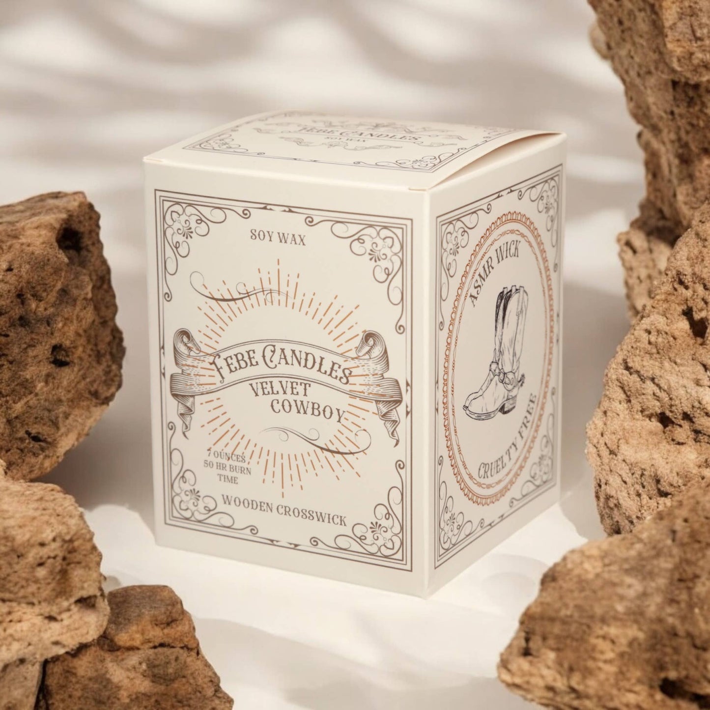 Velvet Cowboy - Cedarwood + Lavender Gold Glass Candle