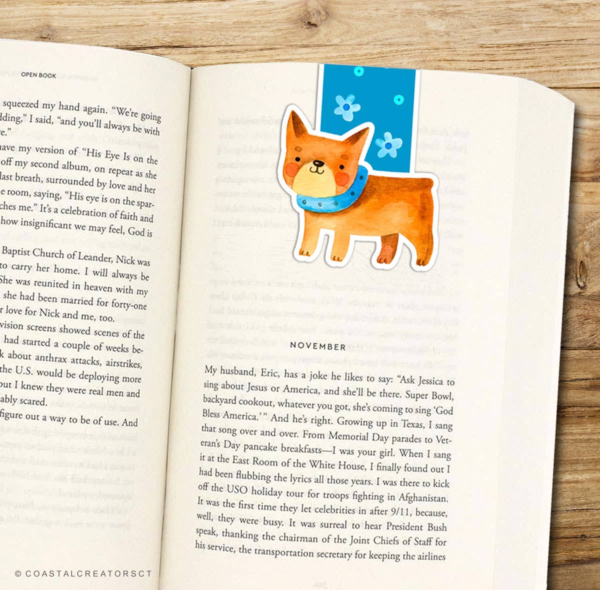 Watercolor Dog Reversible Magnetic Bookmark