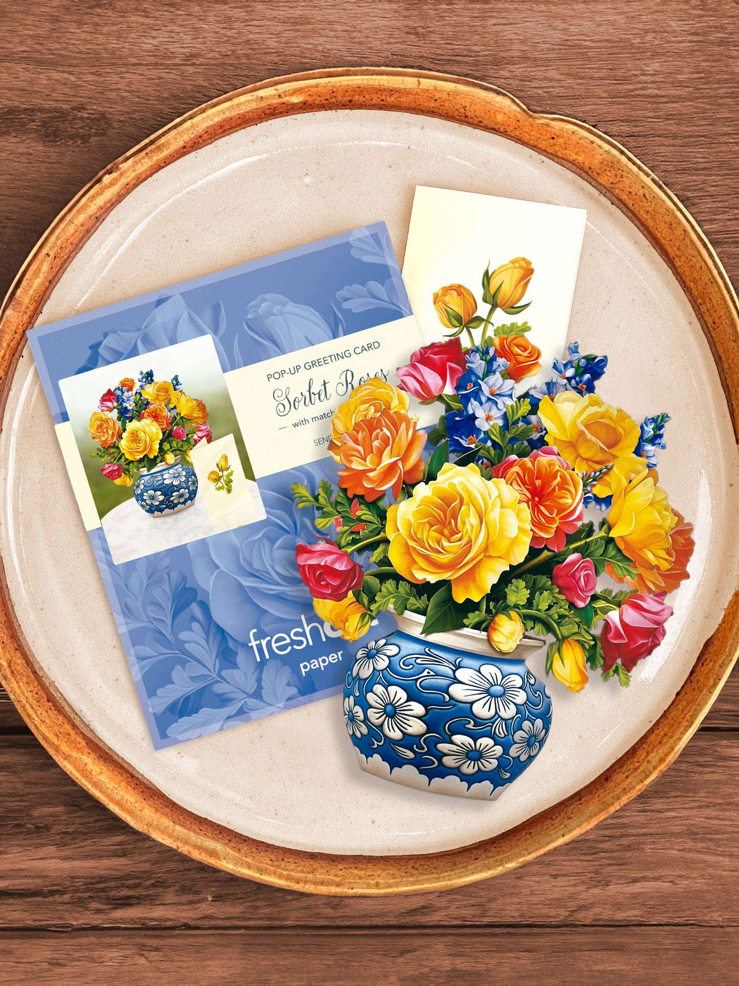 Sorbet Roses Mini Pop-Up Greeting Card