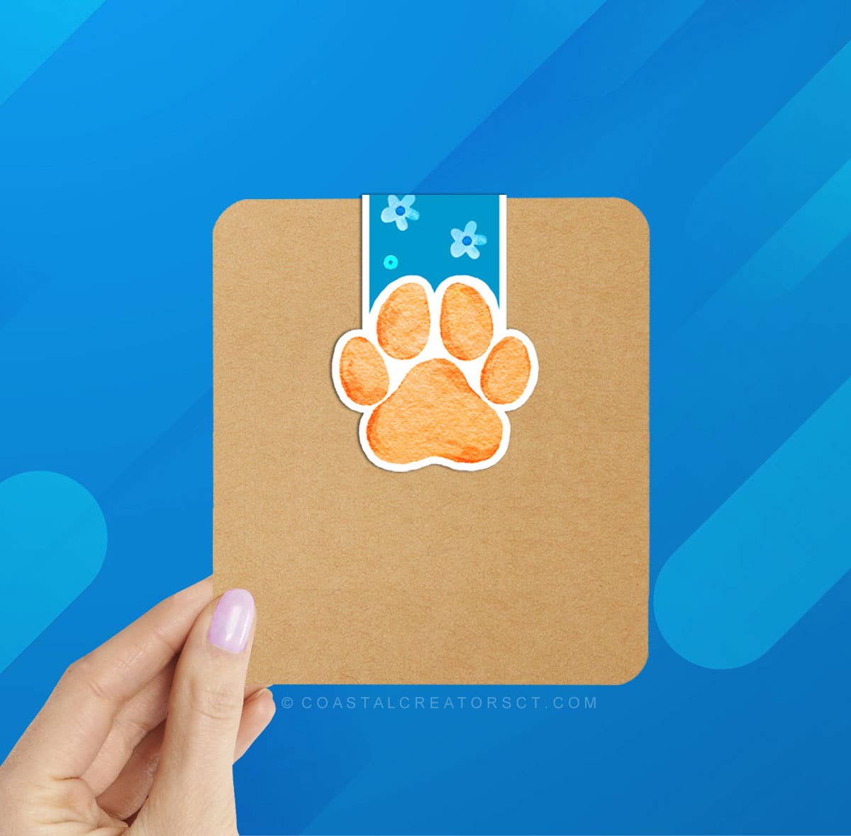 Watercolor Dog Reversible Magnetic Bookmark