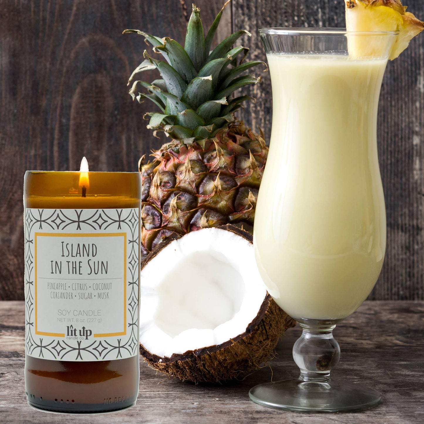 "Island in the Sun" - 8oz Beer Bottle Candle