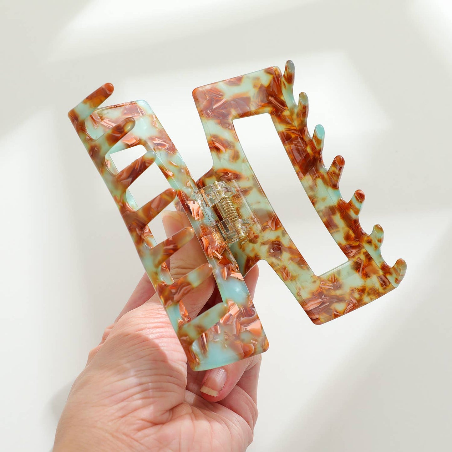 Sage Large Rectangle Claw Clip