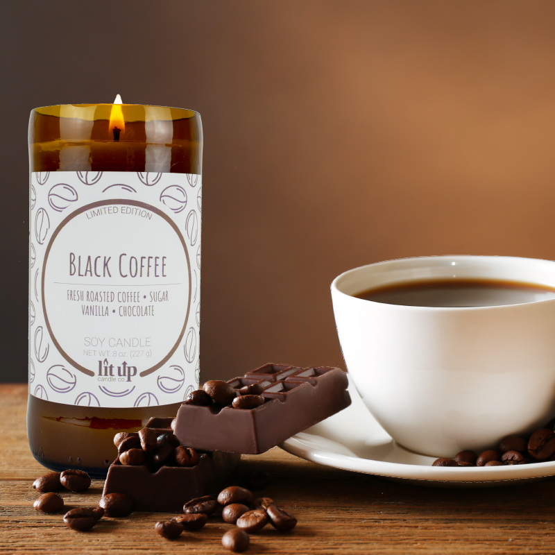 "Black Coffee" - 8oz Beer Bottle Candle