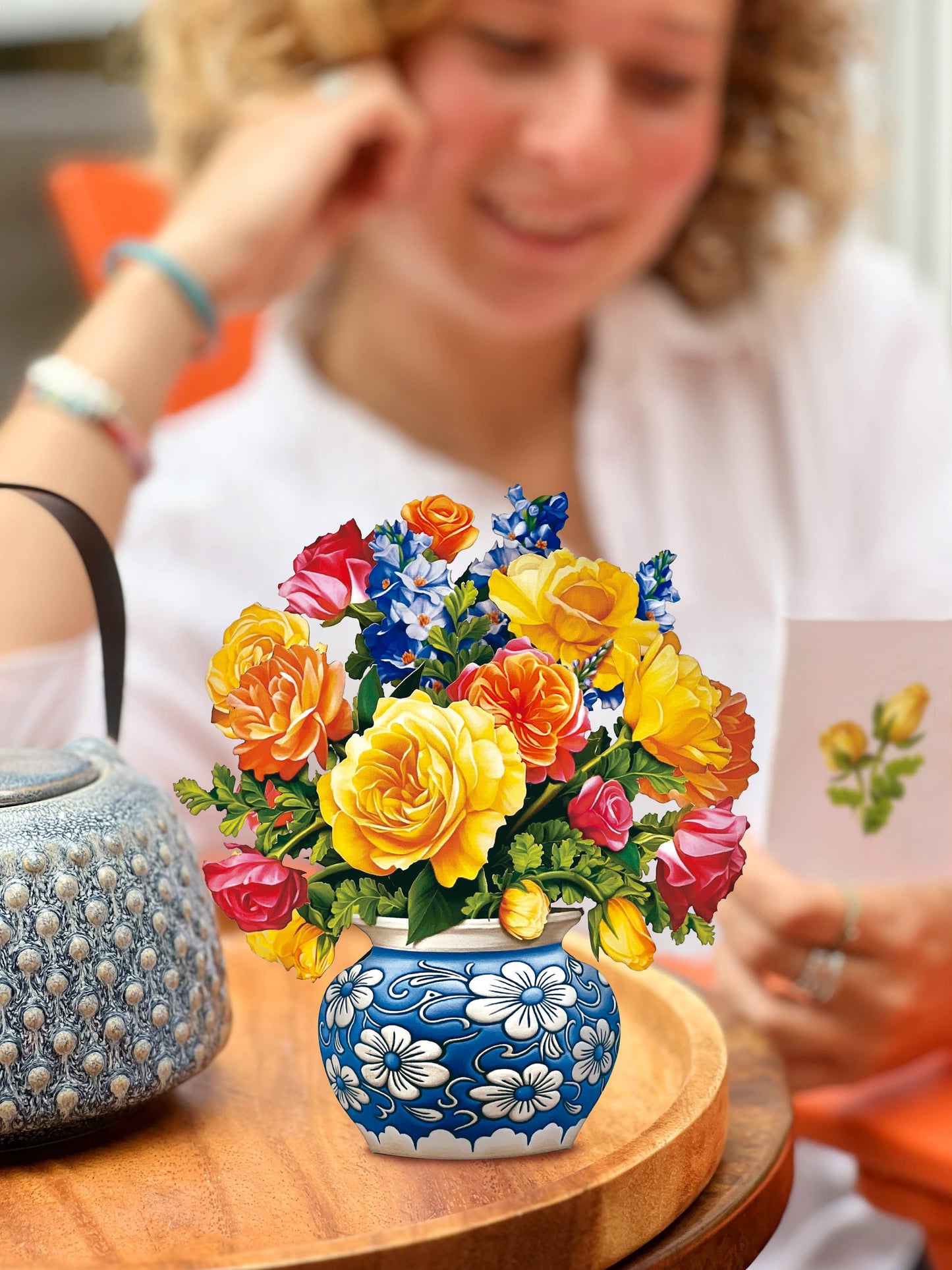 Sorbet Roses Mini Pop-Up Greeting Card