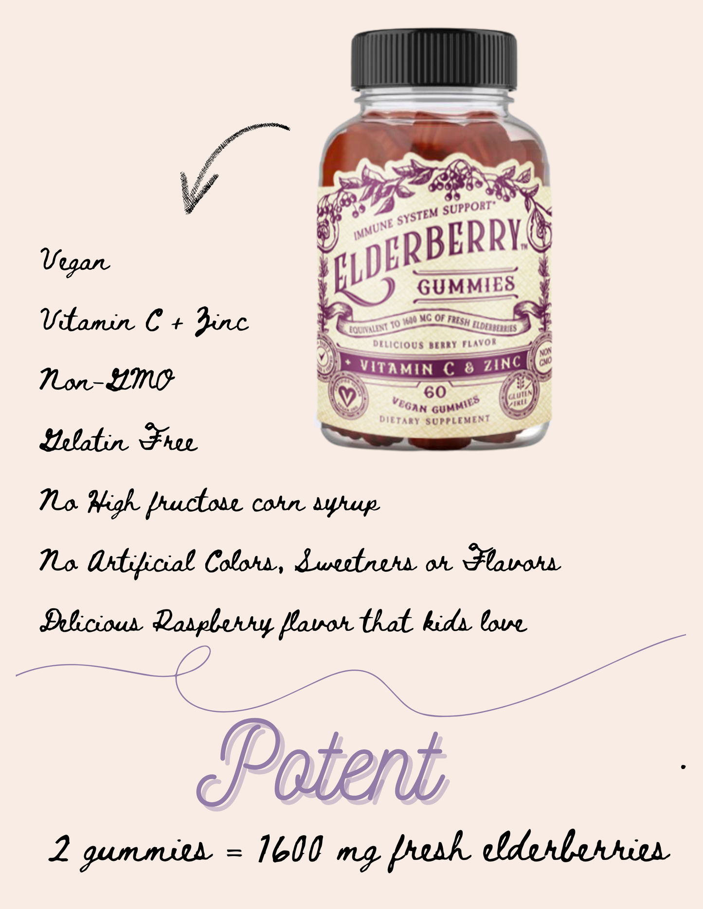 Elderberry Gummies with Zinc+Vitamin C