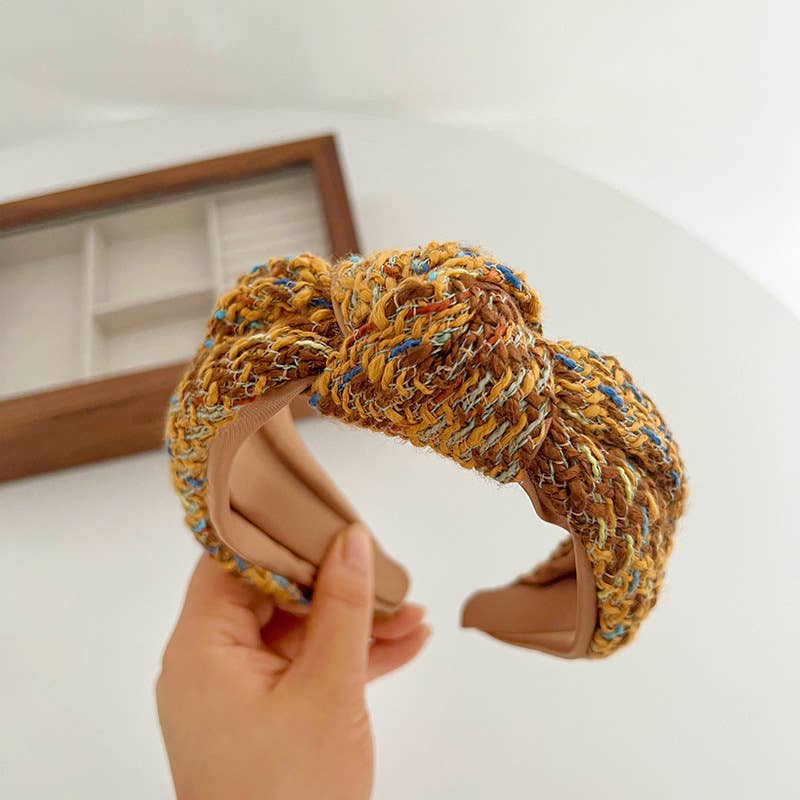 Fall Multi Color Tweed Knot Headband