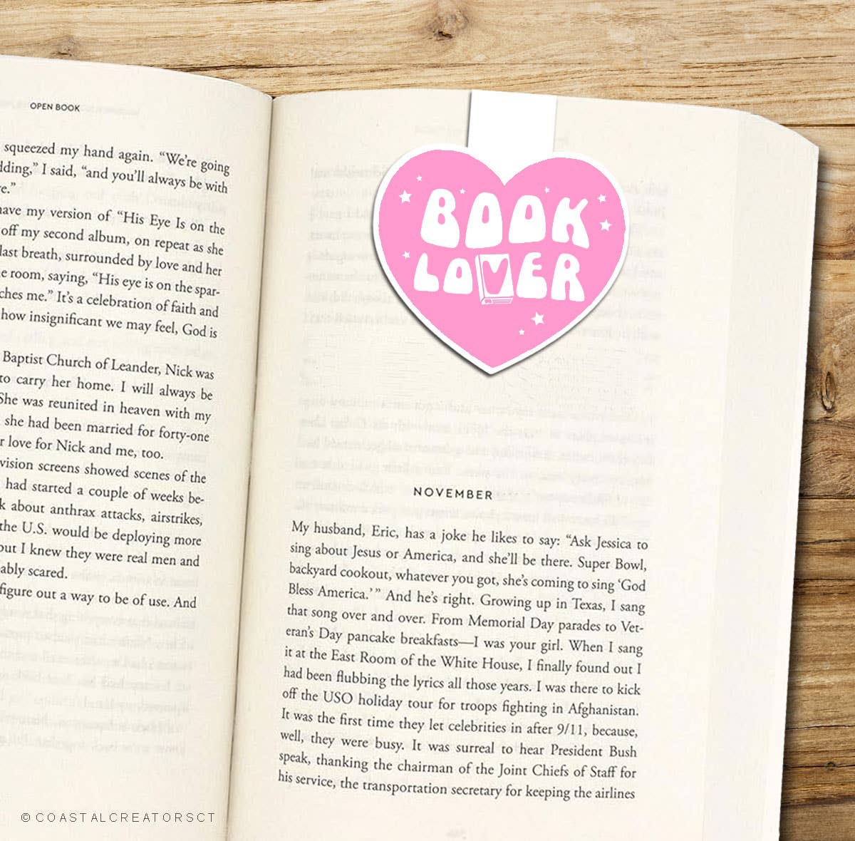 Book Lover Pink/Blue Reversible Magnetic Bookmark