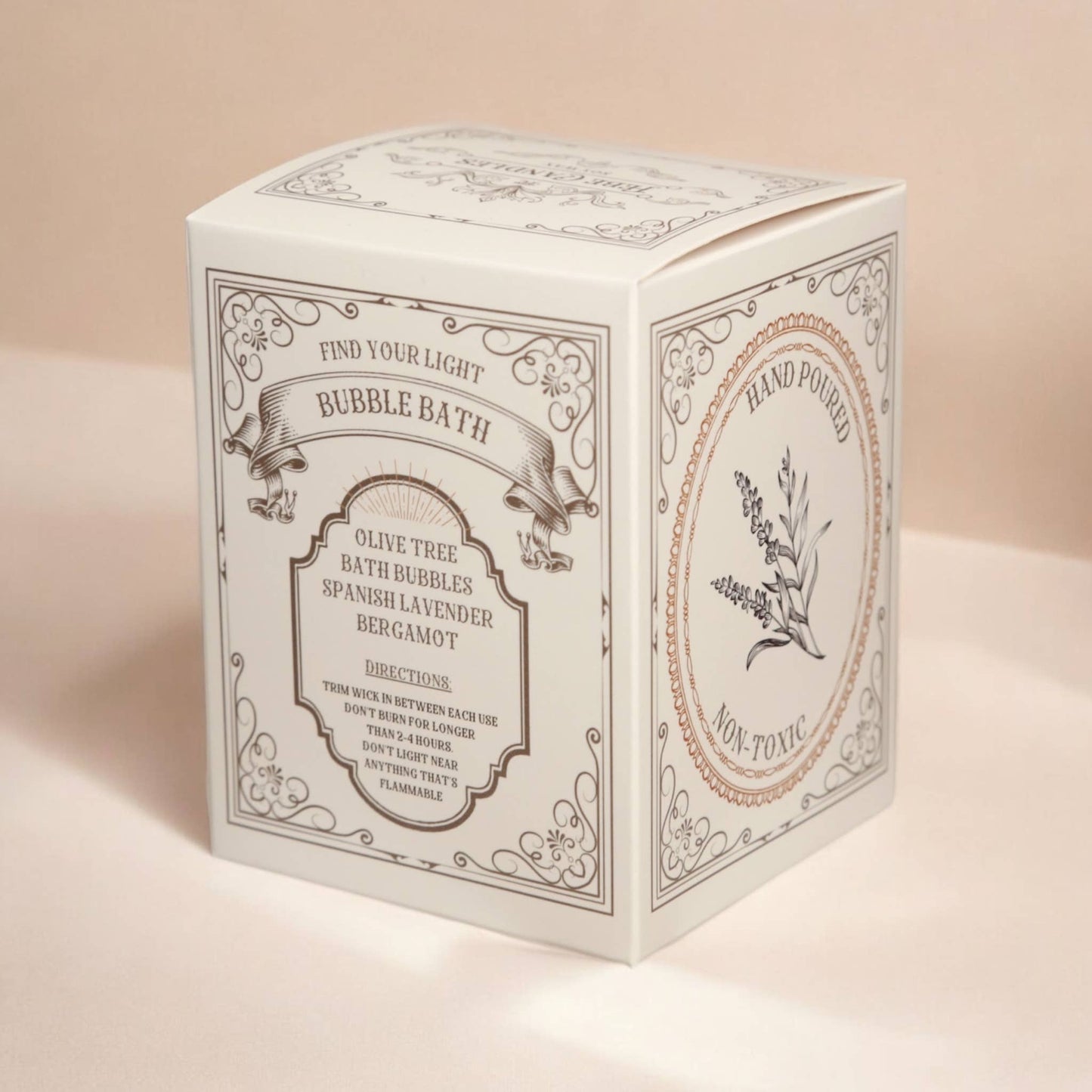 Bubble Bath - Lavender + Olive Branch Gold Glass Candle