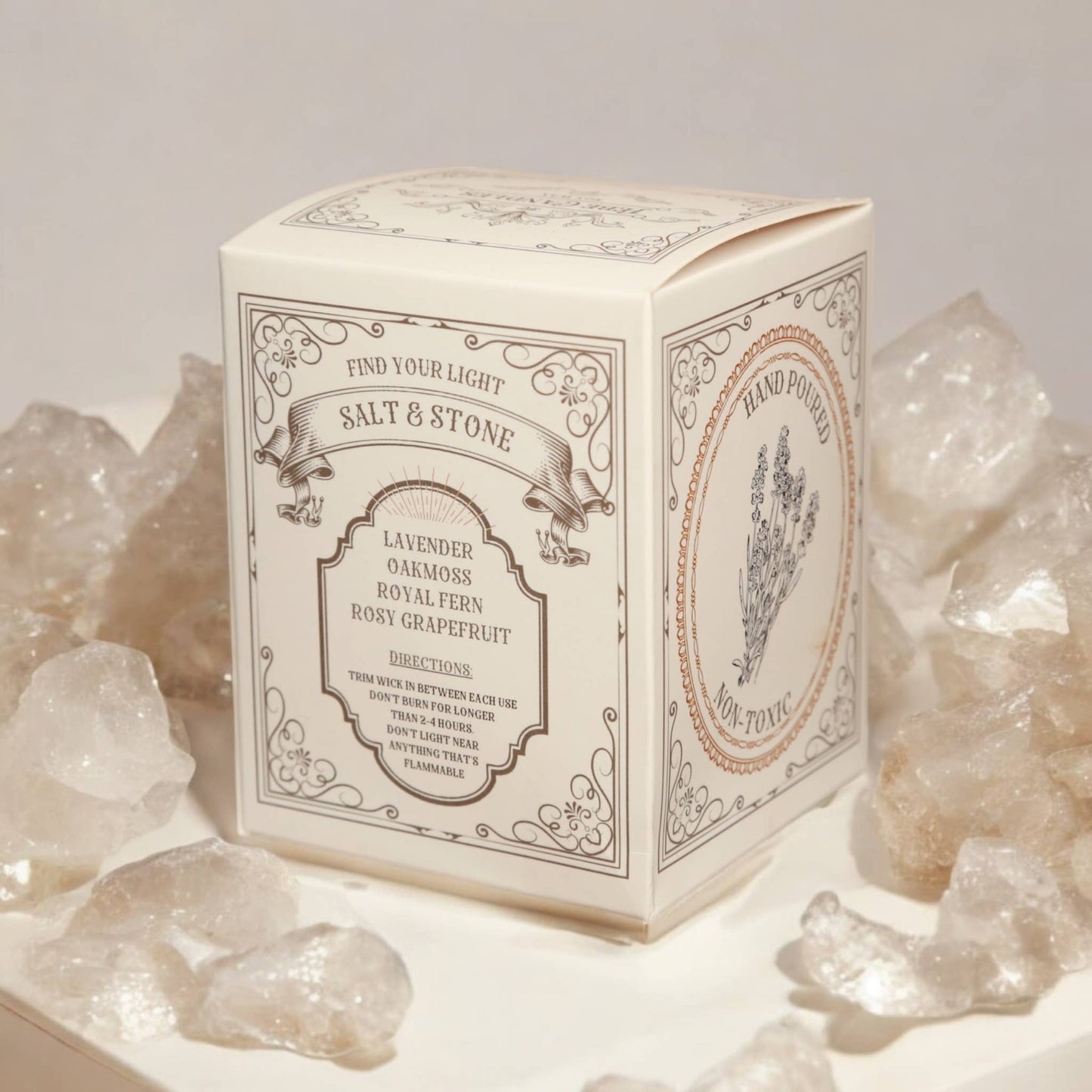 Salt & Stone - Oakmoss + Lavender Gold Glass Candle