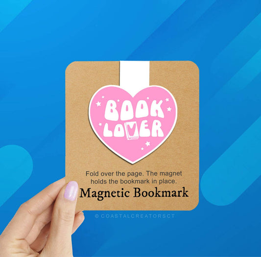 Book Lover Pink/Blue Reversible Magnetic Bookmark