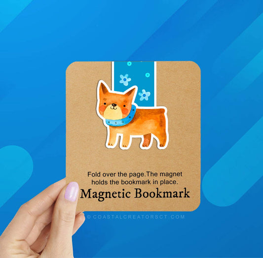 Watercolor Dog Reversible Magnetic Bookmark