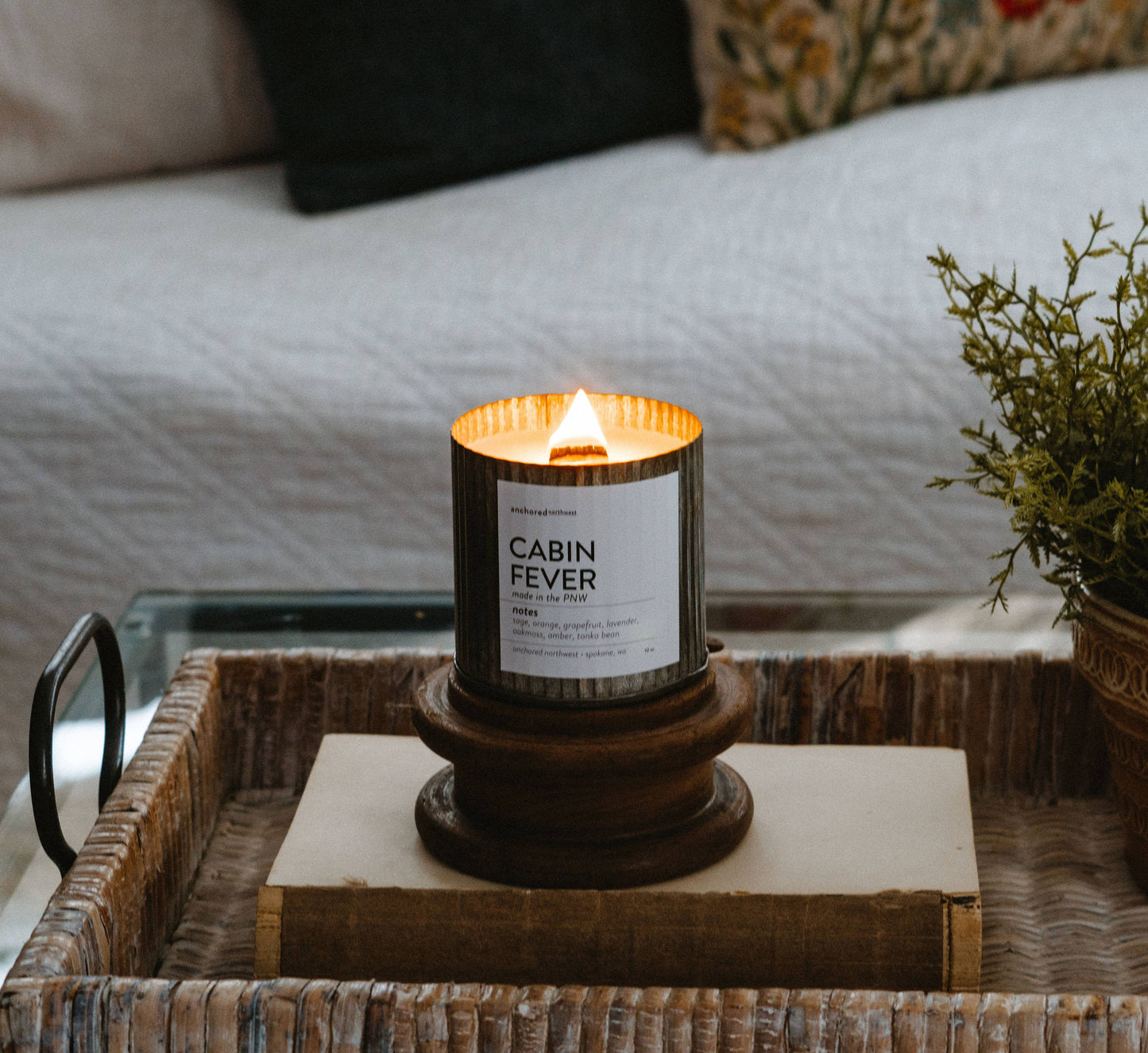 Apples & Maple Bourbon Rustic Vintage Farmhouse Wood Wick Candle