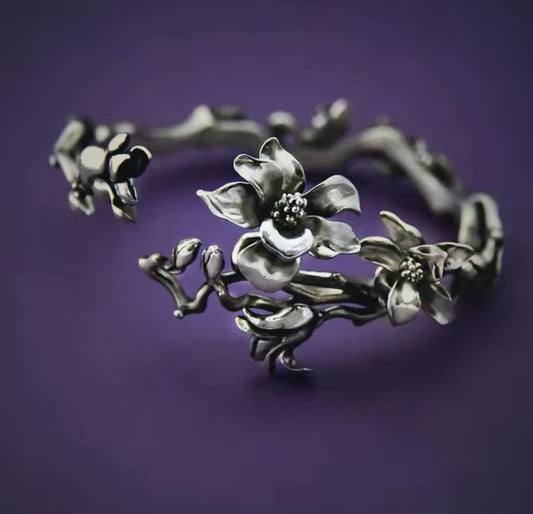 Sterling Silver Magnolia Bracelet