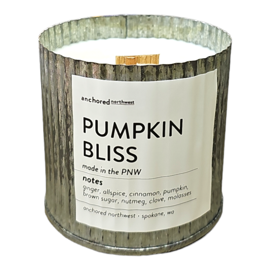Pumpkin Bliss Rustic Vintage Farmhouse Wood Wick Candle